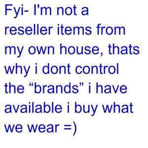 Fyi- I'm not a reseller items from my own house